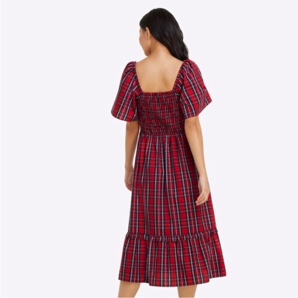 NWOT Draper James Deana Smocked Angie Plaid Cotton Dress Size 2x - Picture 3 of 16